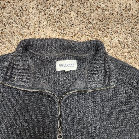 Lucky Zip-up Grey Sweater - Picture 3 of 4